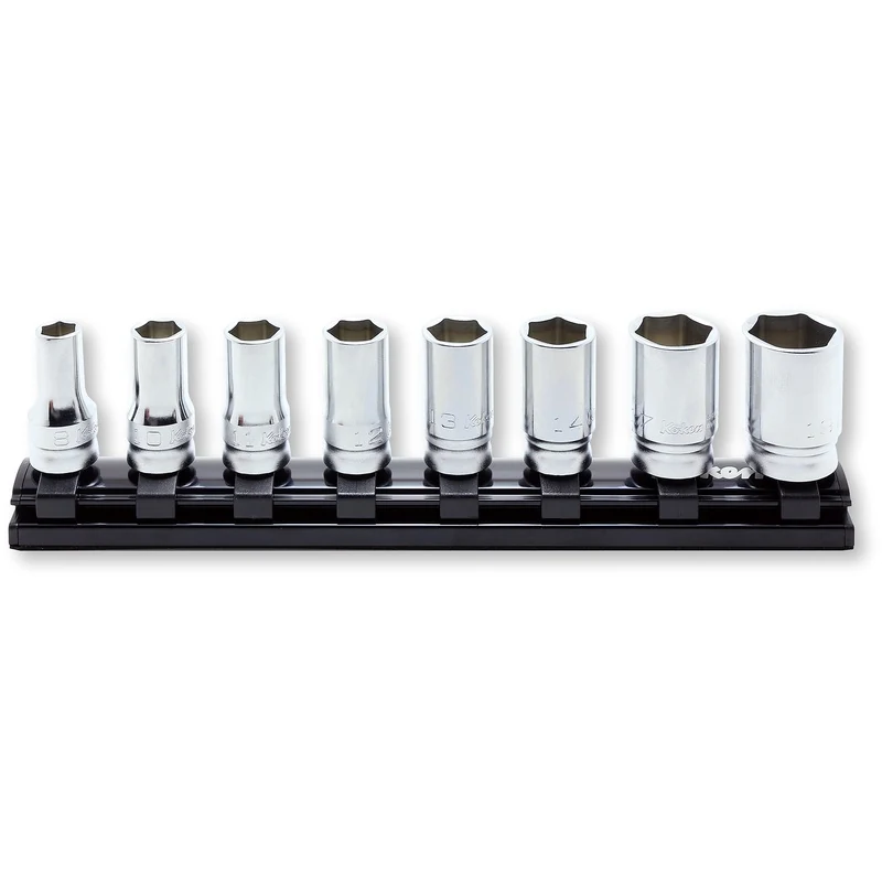 8 Piece 3/8 Sq. Dr. Z-Series 6 Point Semi-Deep Chrome Socket set 8-19mm